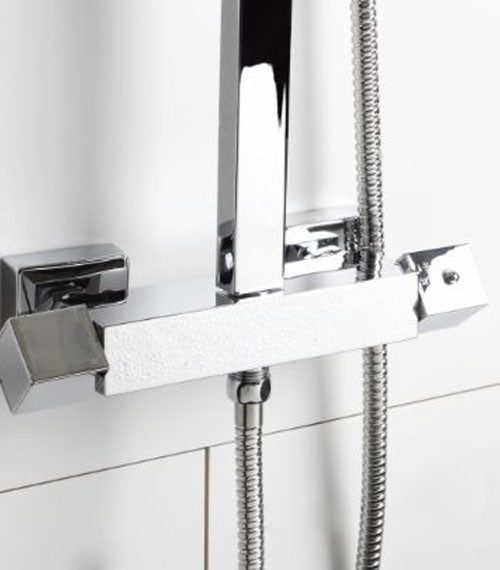 Square Exposed Thermostatic Shower Valve Including Handset & Hose