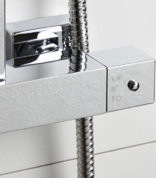 Square Exposed Thermostatic Shower Valve Including Handset & Hose
