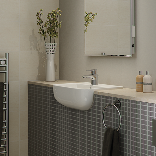 RAK Series 600 42cm Semi Recessed Basin 2th