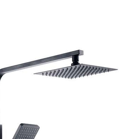 Severn Black Square Exposed Adjustable Thermostatic Shower - By Voda Design