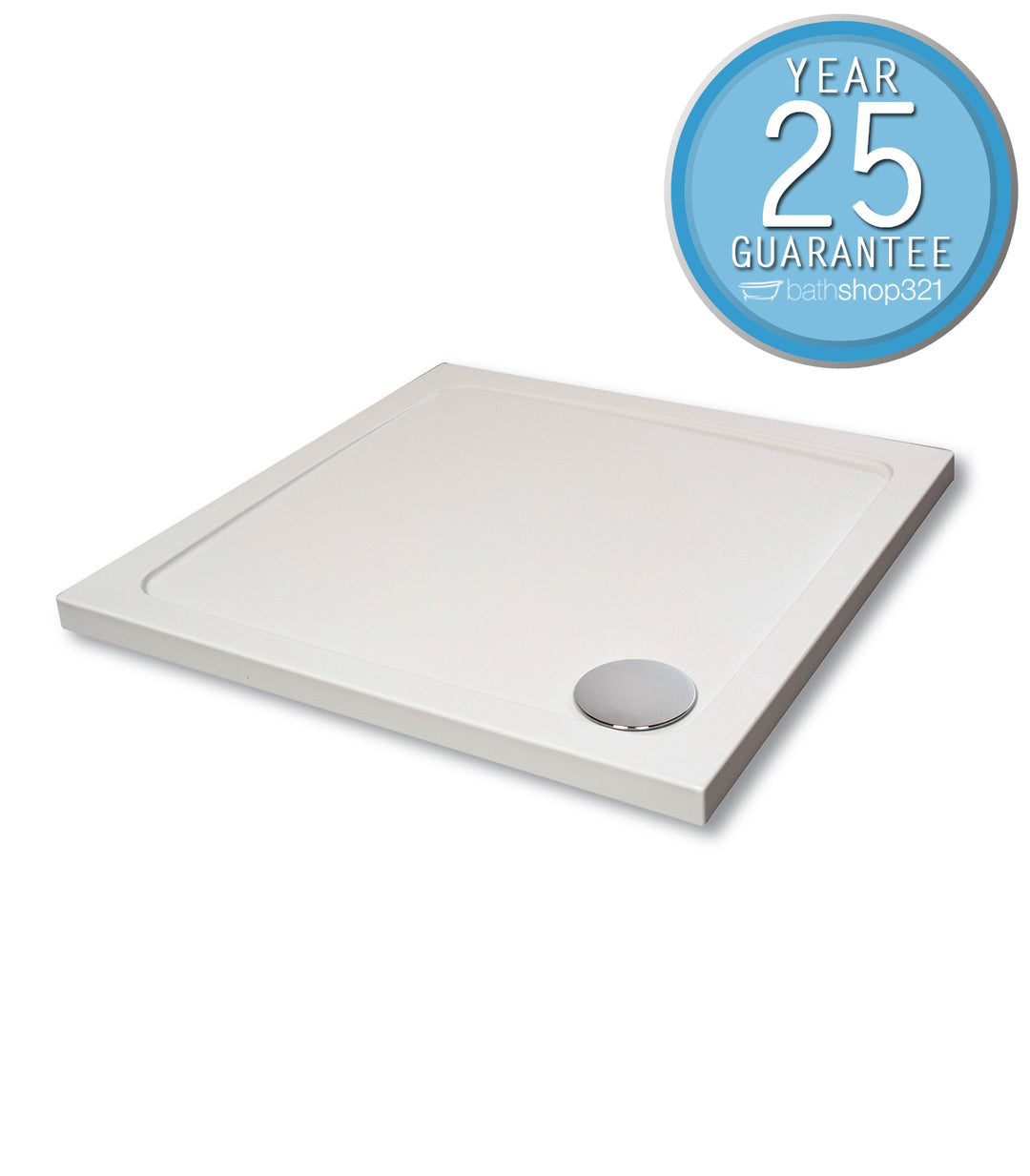 Hydro45 700 x 700mm White Square Shower Tray