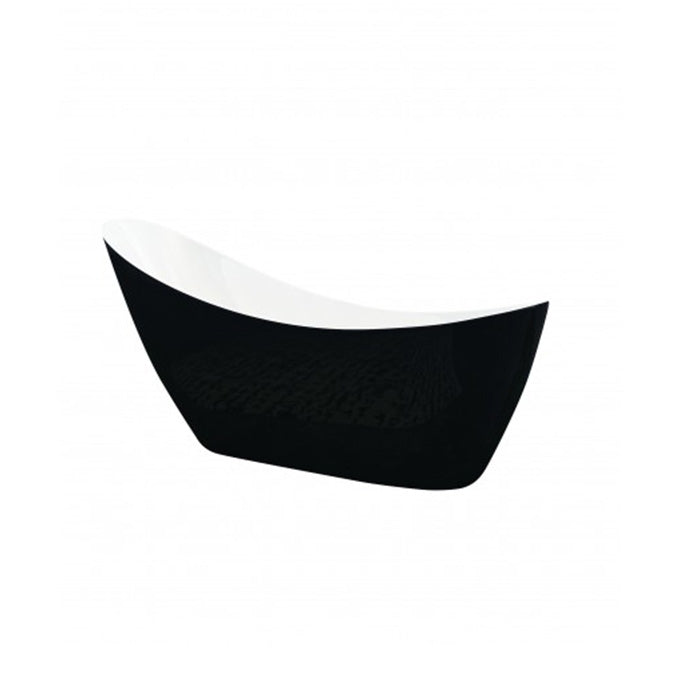 Freestanding Modern Luxury Thin Edged Slipper Bath 1750mm Black - Picasso By Voda Design