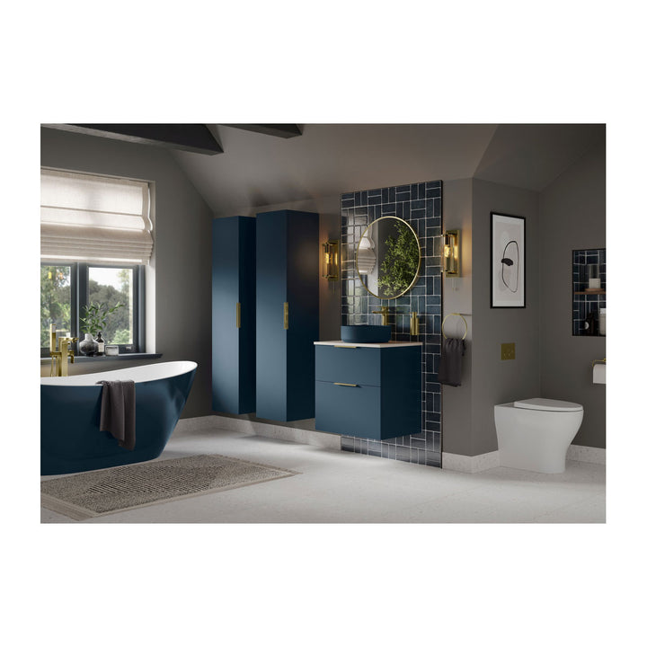 Hadleigh 350mm Wall Hung 1 Door Tall Unit - Matt Deep Blue