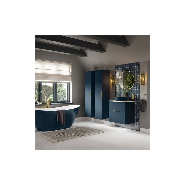 Hadleigh 350mm Wall Hung 1 Door Tall Unit - Matt Deep Blue