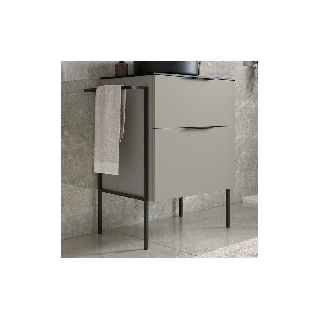 Hadleigh 1180mm Wall Hung 4 Drawer Basin Unit (No Top) - Matt Latte