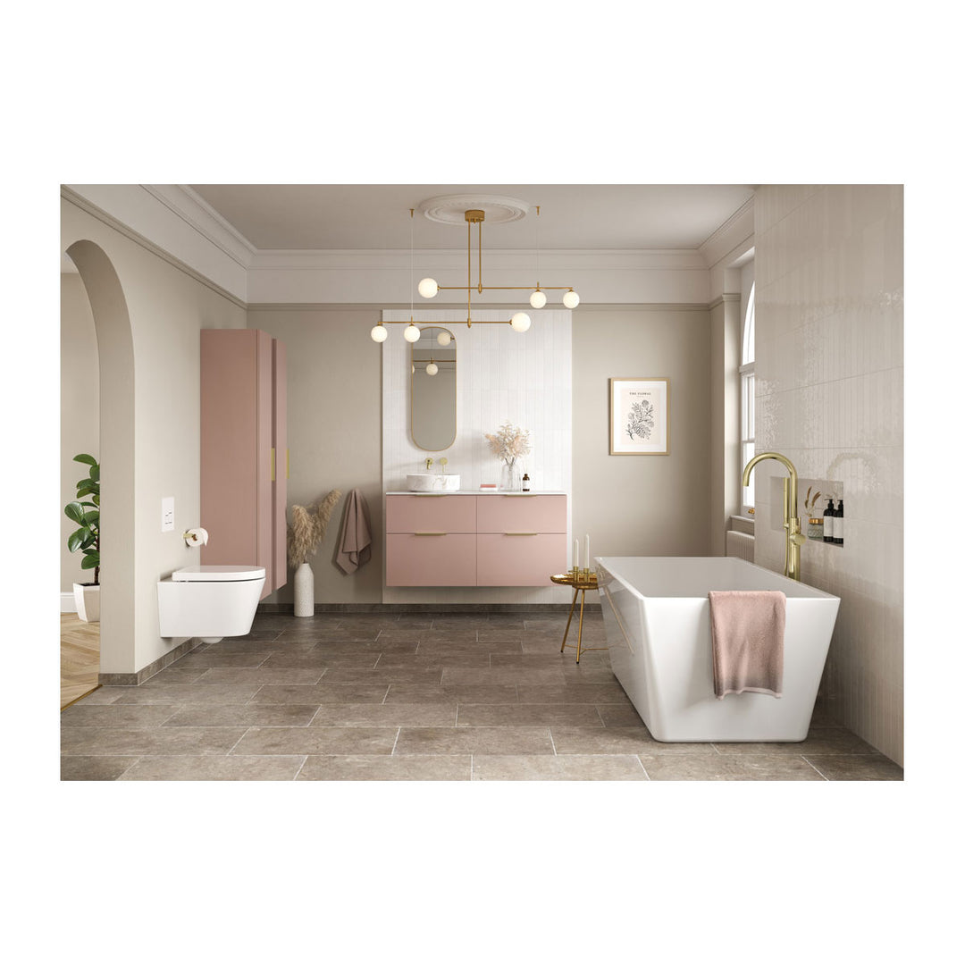 Hadleigh 350mm Wall Hung 1 Door Tall Unit - Matt Antique Rose