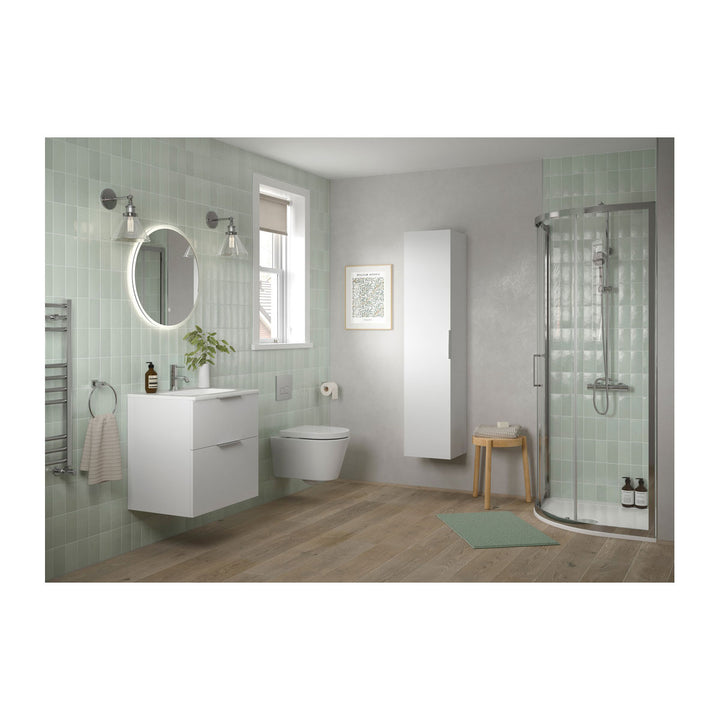 Hadleigh 590mm Wall Hung 2 Drawer Basin Unit (No Top) - Matt White