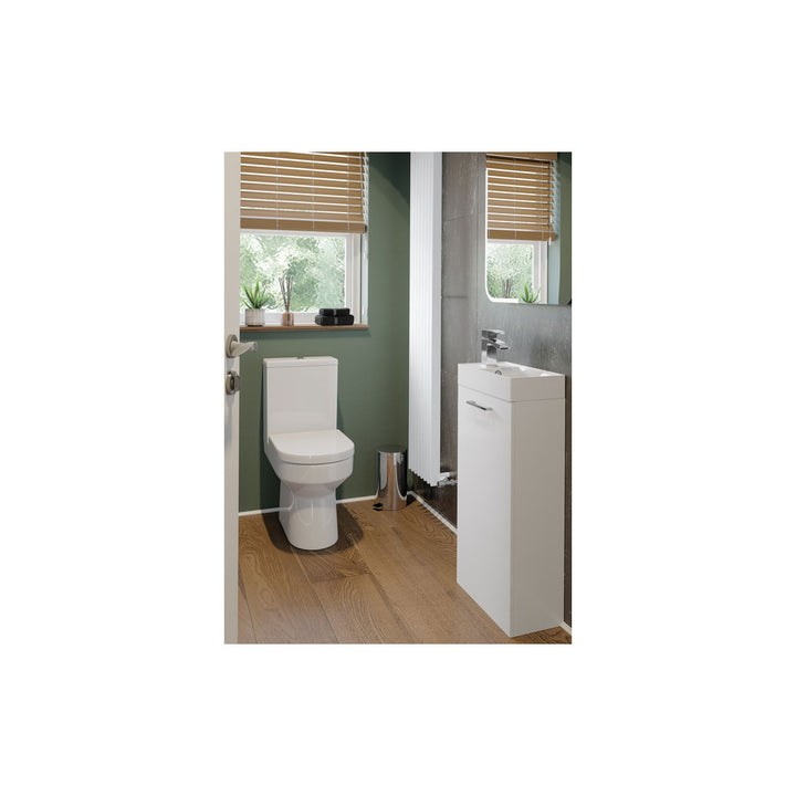 Turton 610mm Floor Standing 2 Door Basin Unit & 1TH Thin Edge Basin - White Gloss