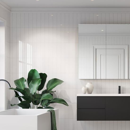 Fibo Urban - 2.4m x 0.6m Wall Panel - Denver White (Stacked Subway) - Pack Of 2
