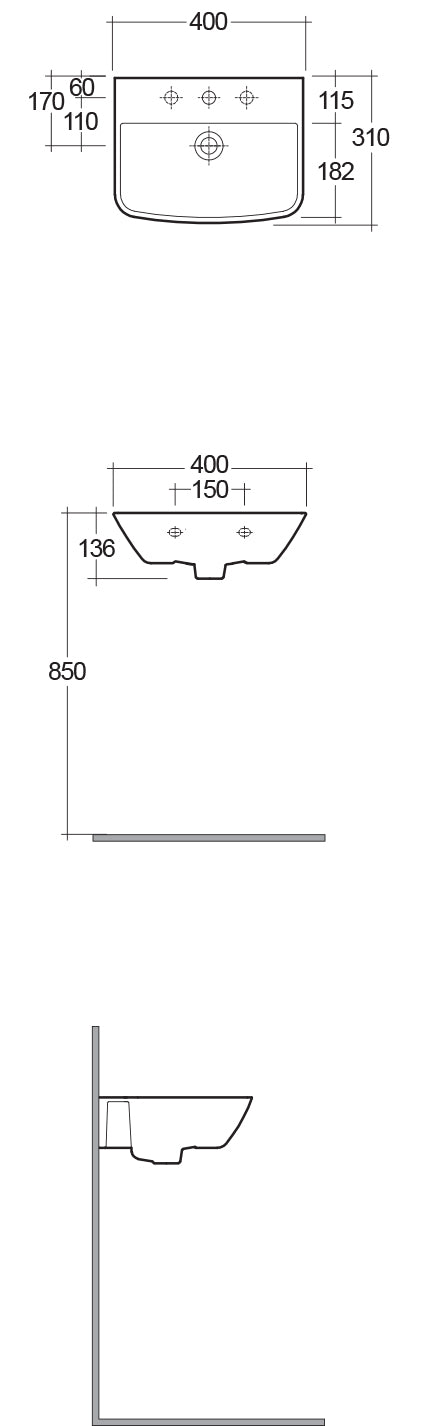 RAK Ceramics Summit Wall Hung Basin
