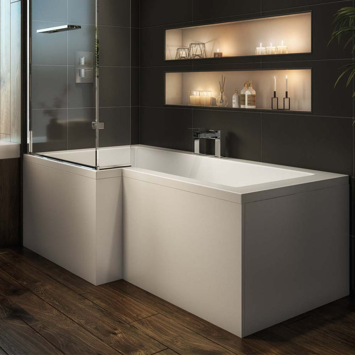 1700mm Left Hand L Shaped Bath - Union L By Voda Design