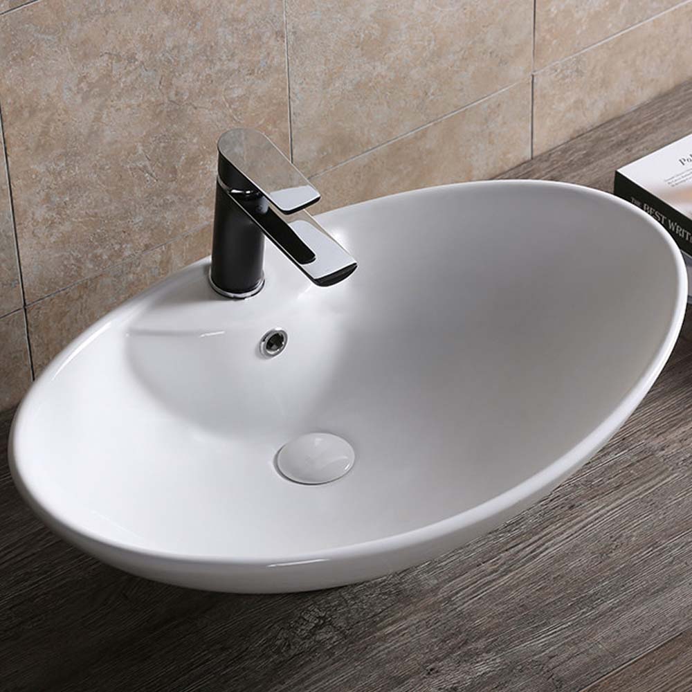 650mm White Countertop Basin - By Voda Design