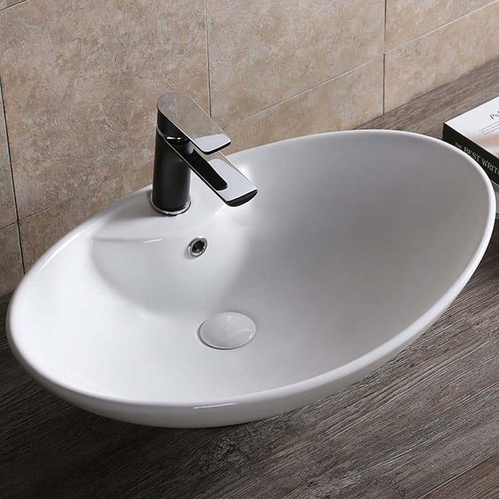 650mm White Countertop Basin - By Voda Design