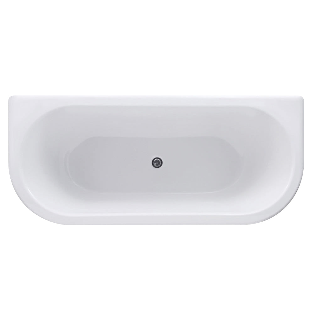 1800mm D Shape Freestanding Back To Wall Bath