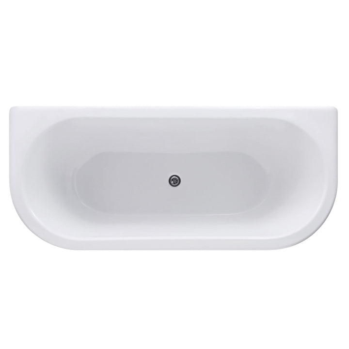1800mm D Shape Freestanding Back To Wall Bath