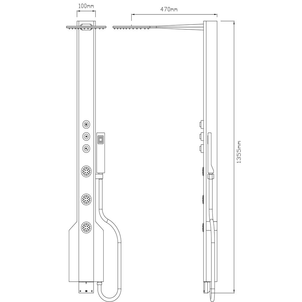 Jensen Edwards Deluxe Stainless Steel GEF7 Shower Panel