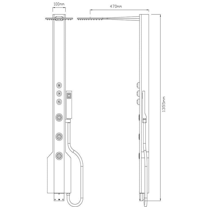 Jensen Edwards Deluxe Stainless Steel GEF7 Shower Panel
