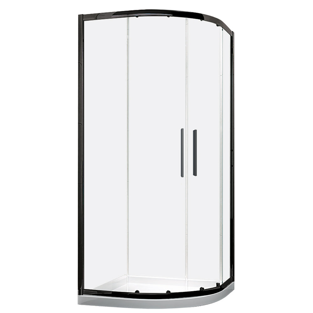 6mm 2 Door sliding Quadrant Enclosure 800mm - Black