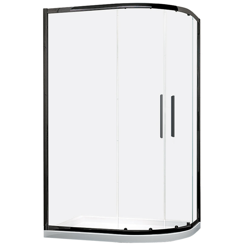 800 x 1000mm 2 Door Offset Quadrant Enclosure 6mm - Black