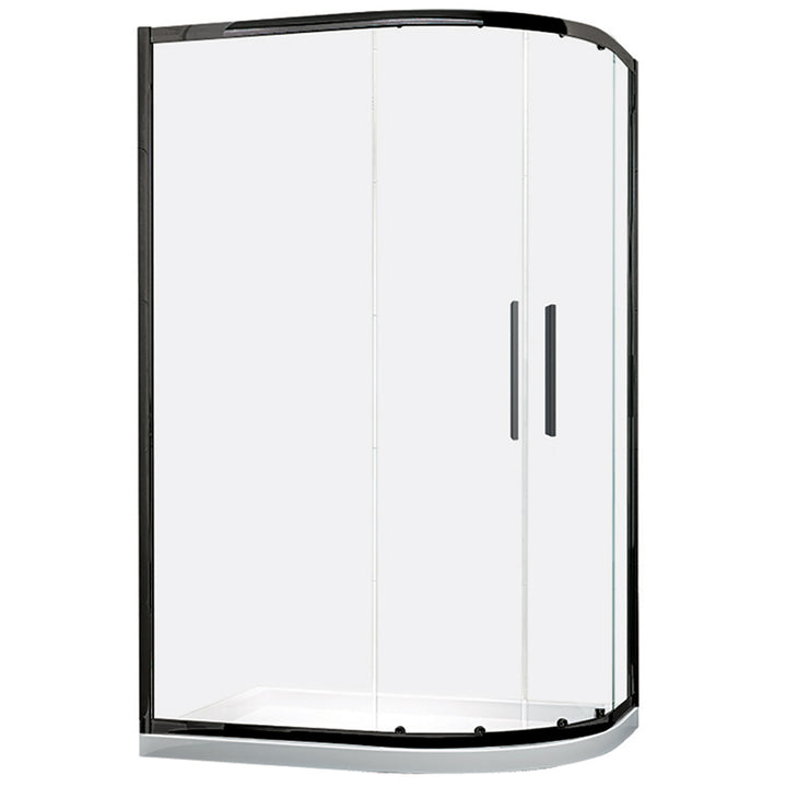 800 x 1000mm 2 Door Offset Quadrant Enclosure 6mm - Black