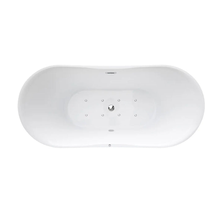 1700 Freestanding Whirlpool Bath Suite With Rimless Back to Wall Toilet & Mirror - VODASUITE33