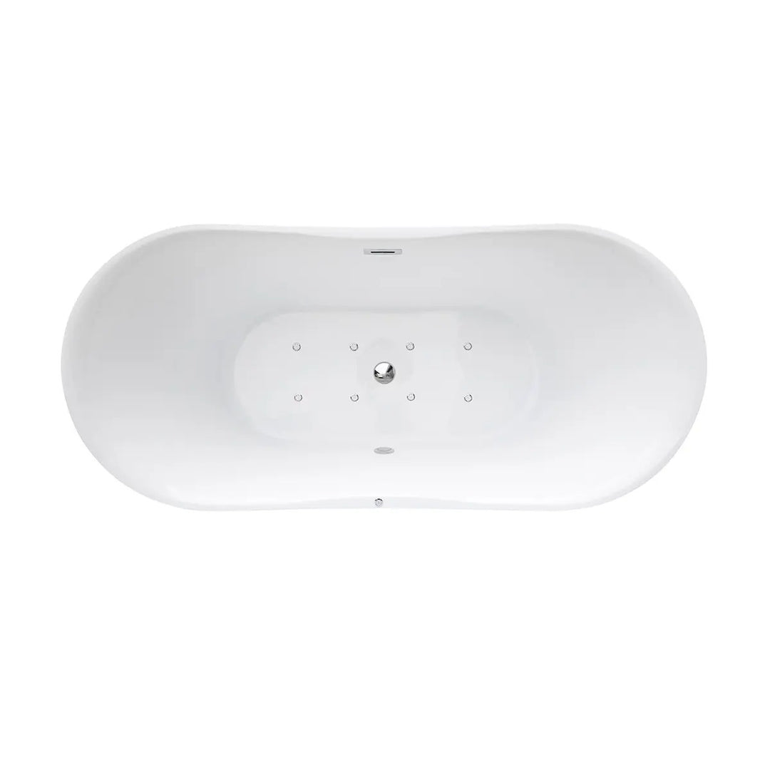 1800 Freestanding Whirlpool Bath Suite With Comfort Height Back to Wall Toilet - Brushed Brass - VODASUITE34