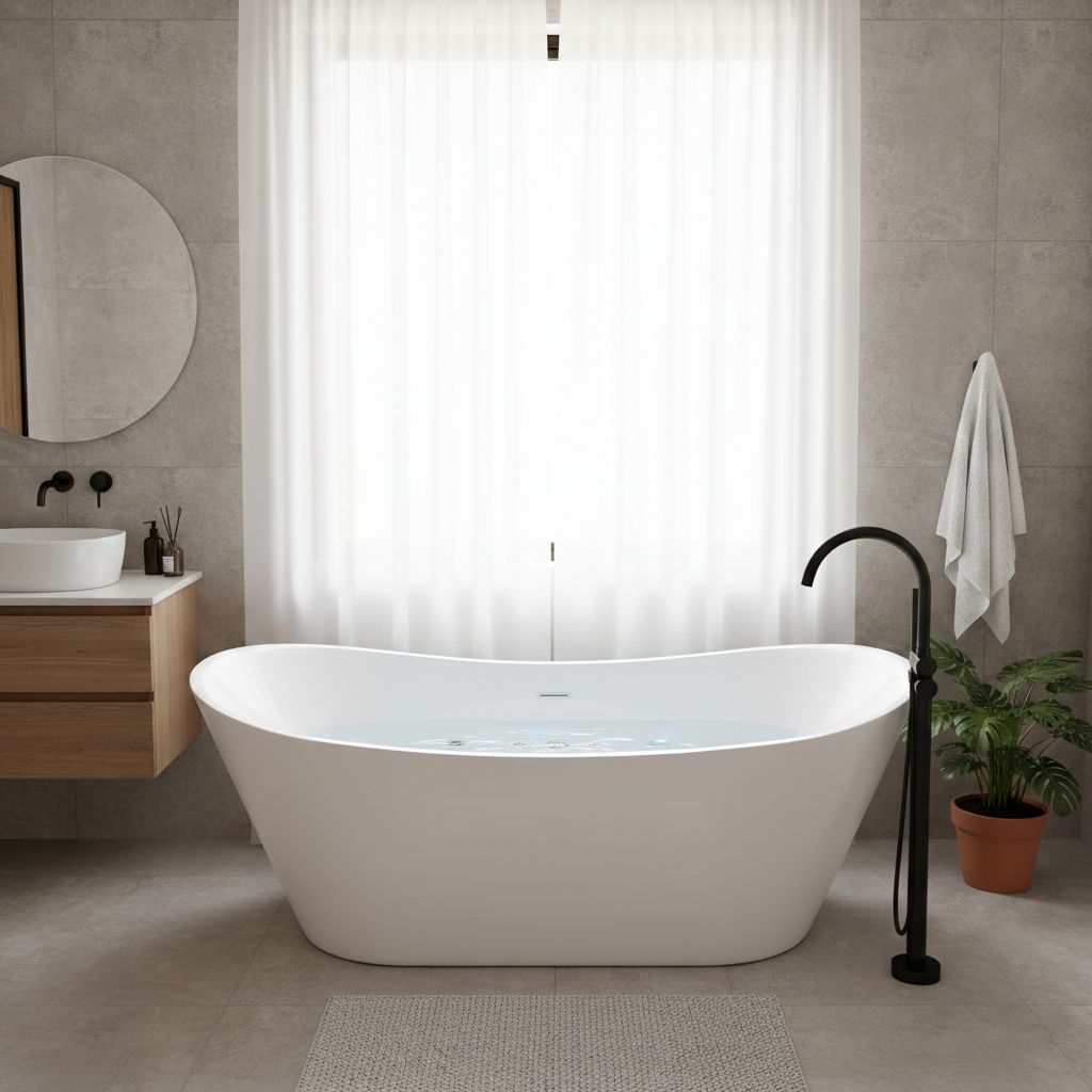 Loco Freestanding Bath 1800 x 900 x 720mm with Hydro Whirlpool & Air Jets