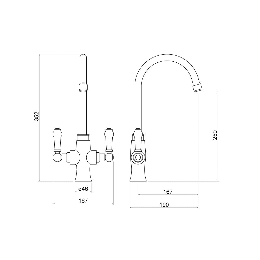 Fraser Kitchen Mixer Tap - By Voda Design