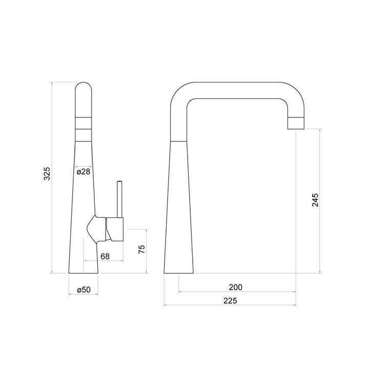 Hayes Single Lever Kitchen Mixer Tap - By Voda Design