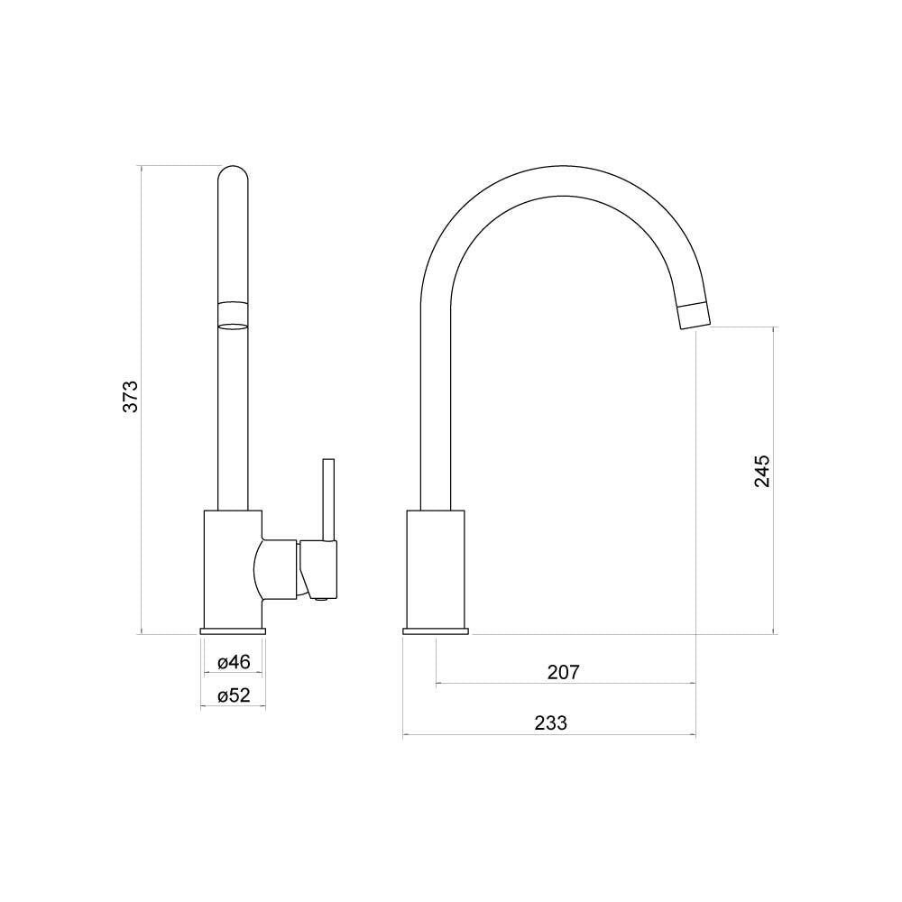 Calder Single Lever Kitchen Mixer Tap - By Voda Design