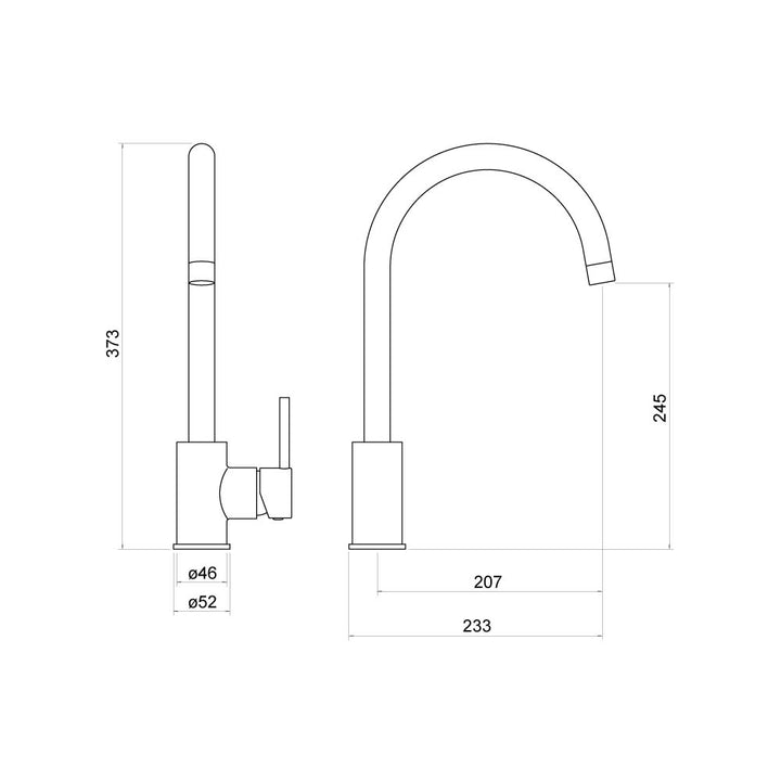 Calder Single Lever Kitchen Mixer Tap - By Voda Design