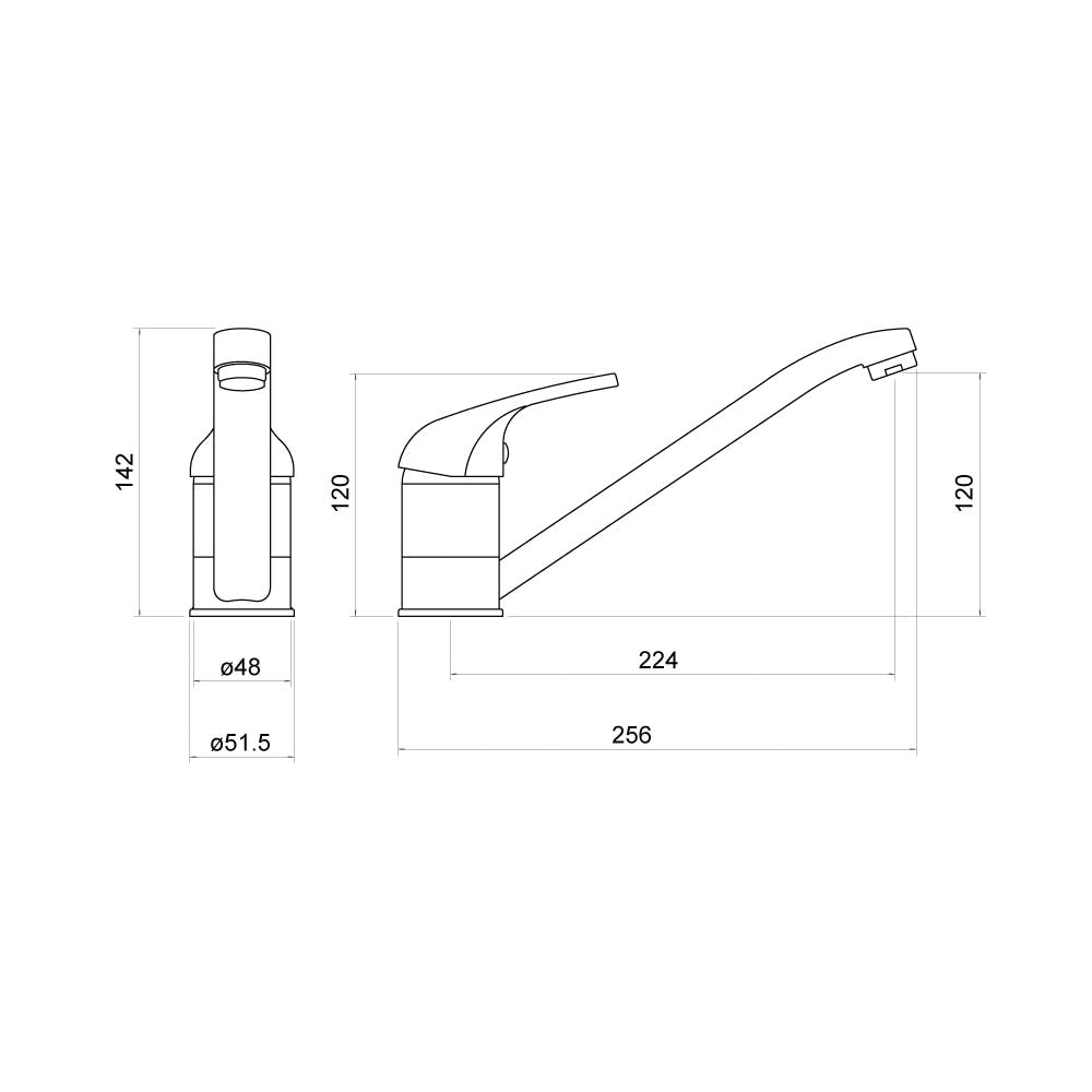 Spey Single Lever Kitchen Mixer - By Voda Design