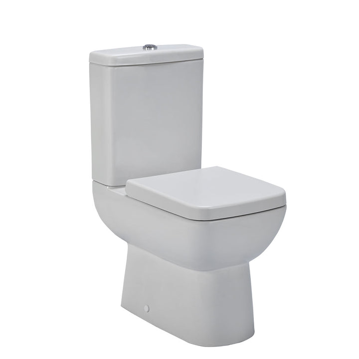 Compact Close Coupled Semi Flush to Wall Toilet, Cistern & Seat - TOILETSET12