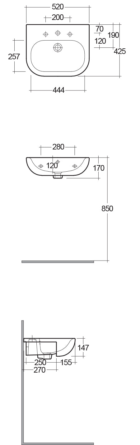 RAK Ceramics Tonique Semi-Recessed Basin