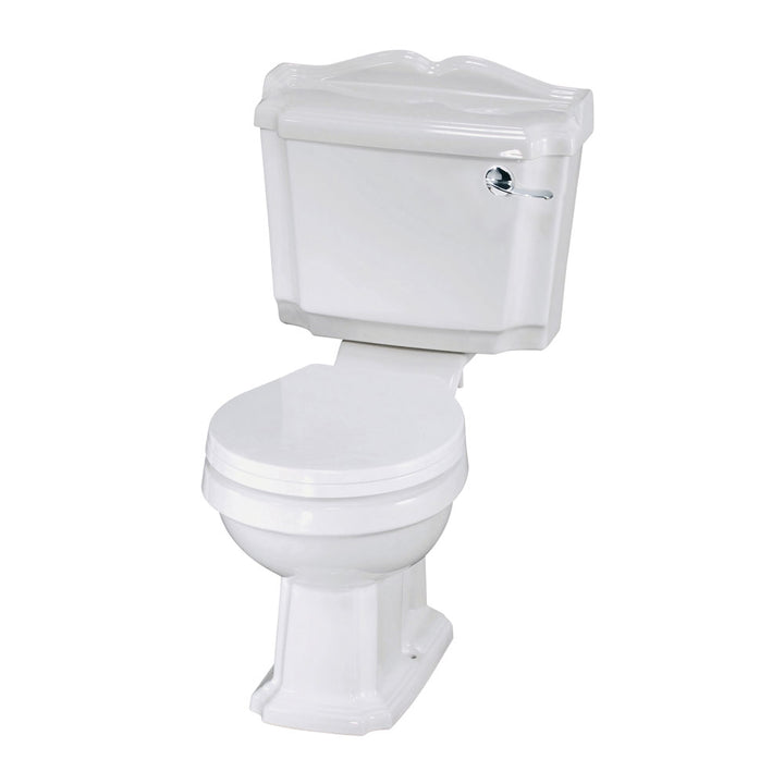 Traditional Close Coupled Pan Cistern & Soft Close Seat - Chrome Lever - TRADTOILET2