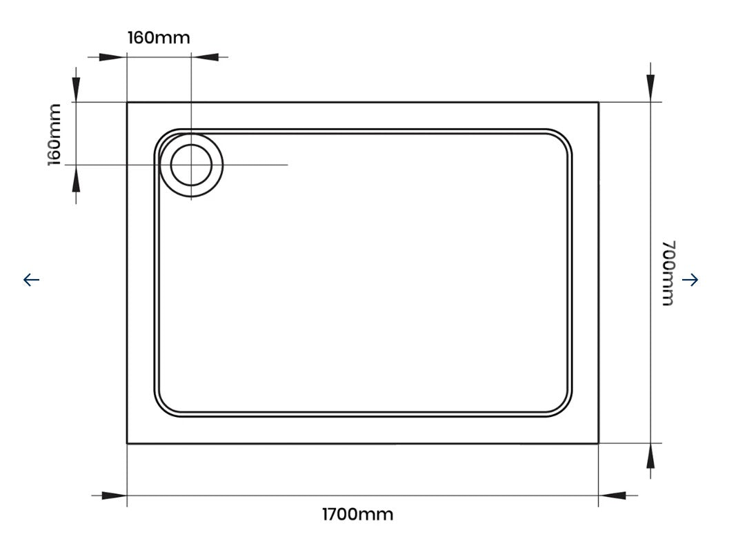 Slate Effect 1700 X 700mm Rectangular Shower Tray