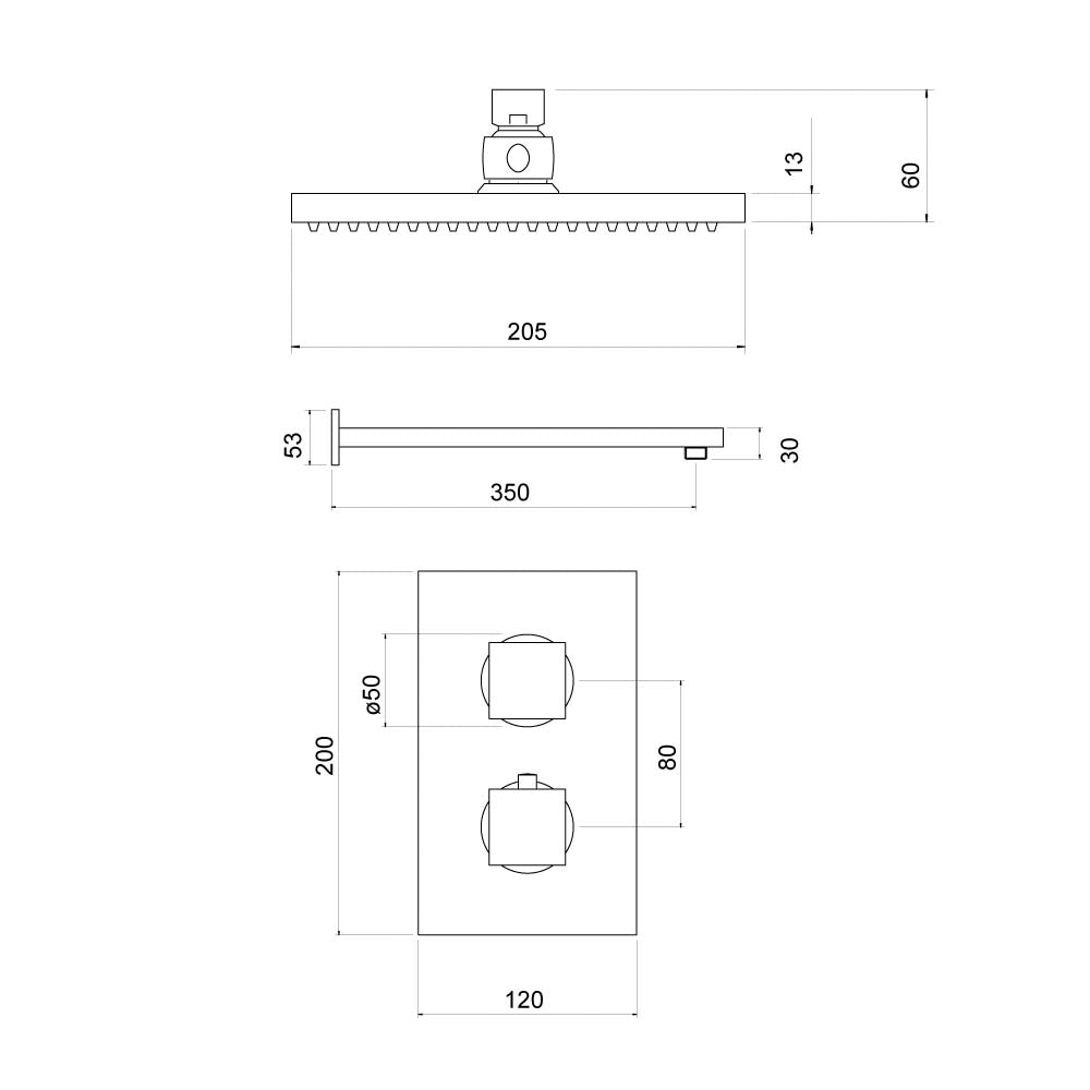 Callan Concealed Thermostatic Shower Set - By Voda Design