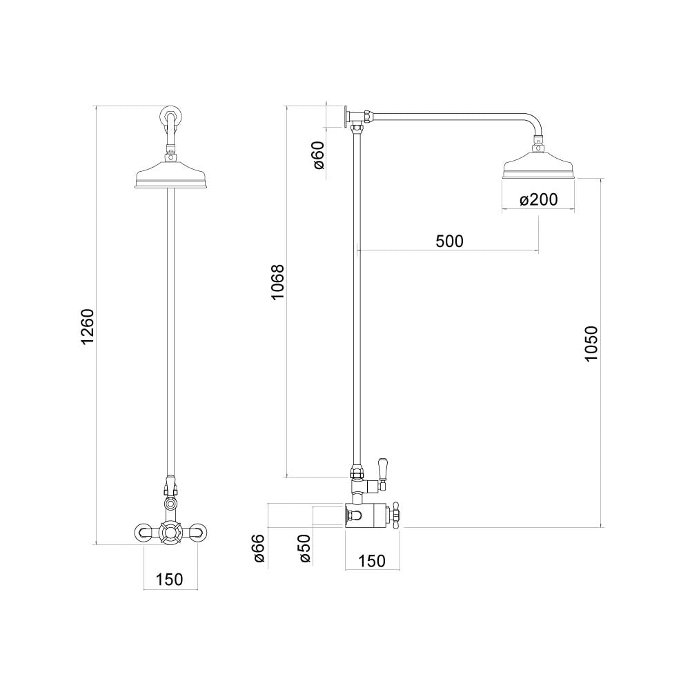 Mackenzie Traditional Exposed Thermostatic Shower Set  - By Voda Design