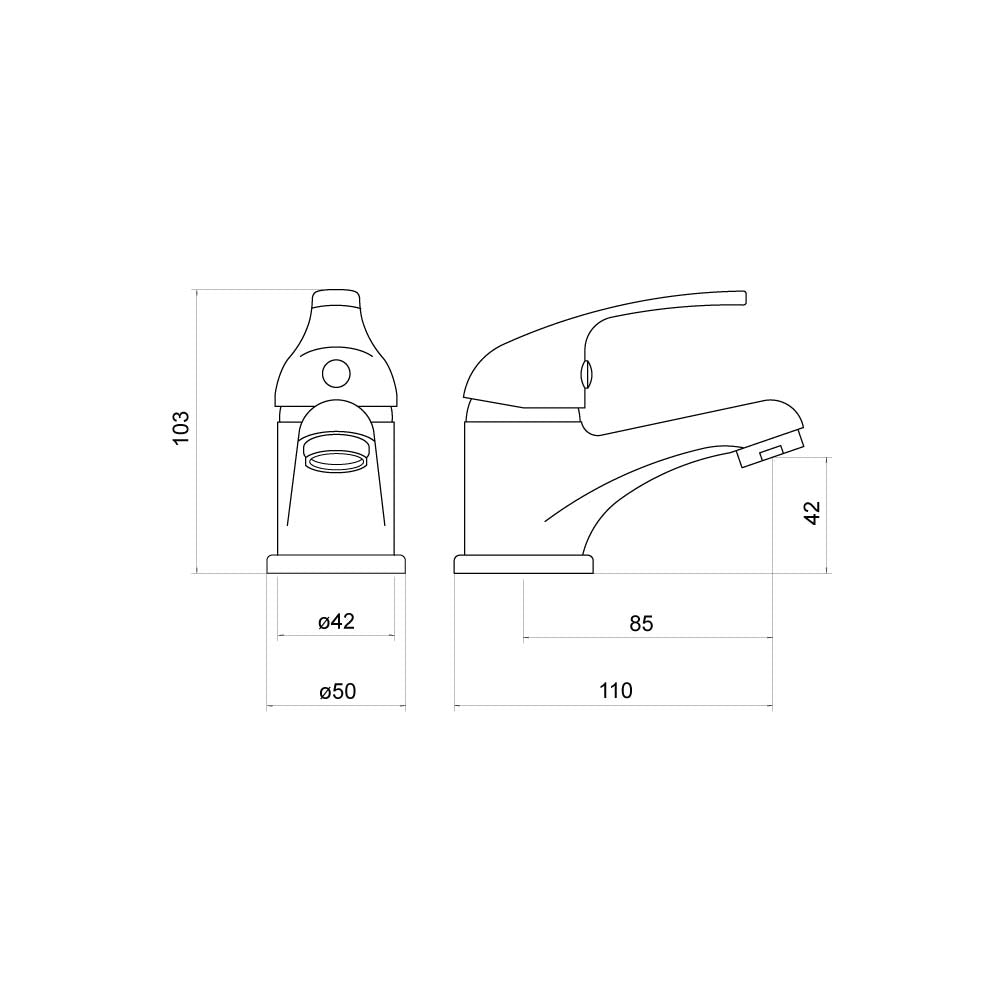 Ribble Mini Mono Basin Mixer - By Voda Design