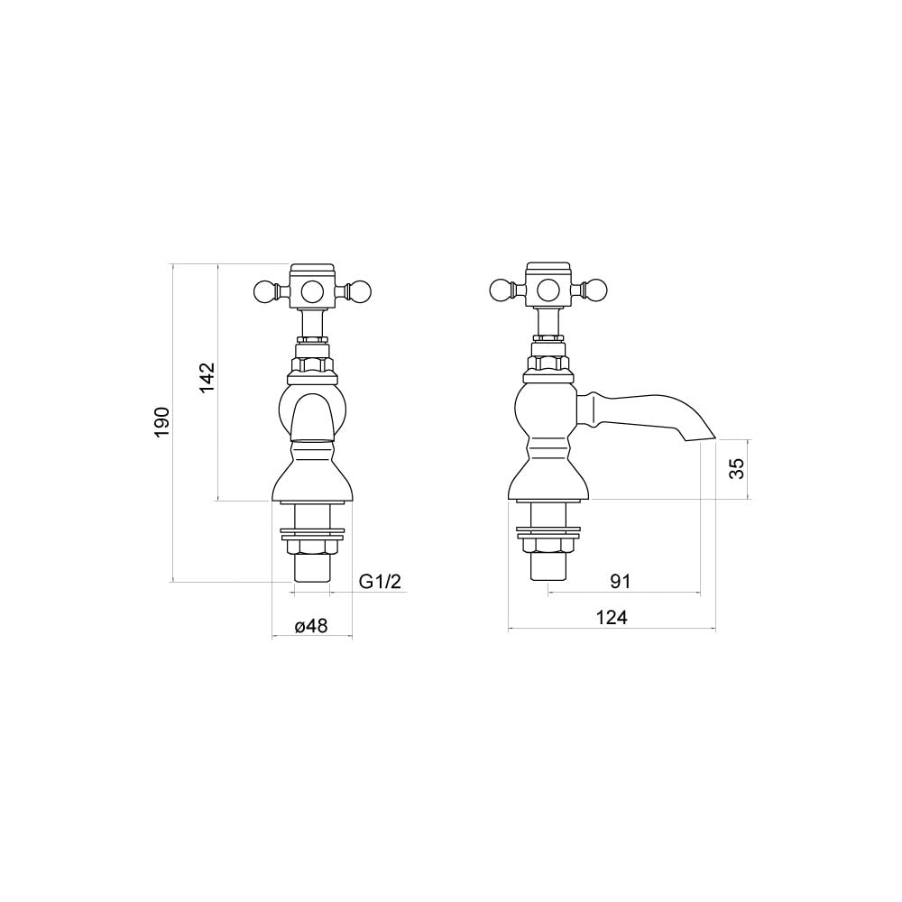 Foyle Basin Taps (Pair) - By Voda Design