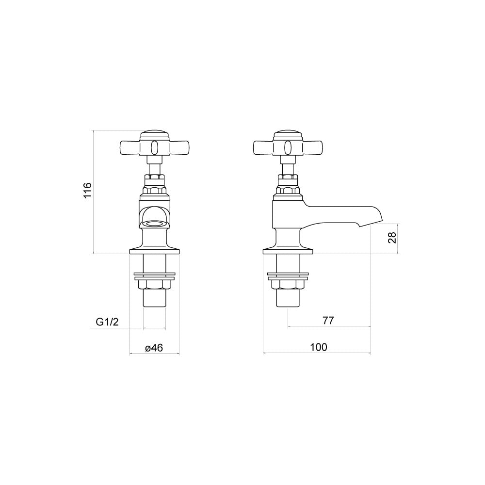 Brook Basin Taps (Pair) - By Voda Design