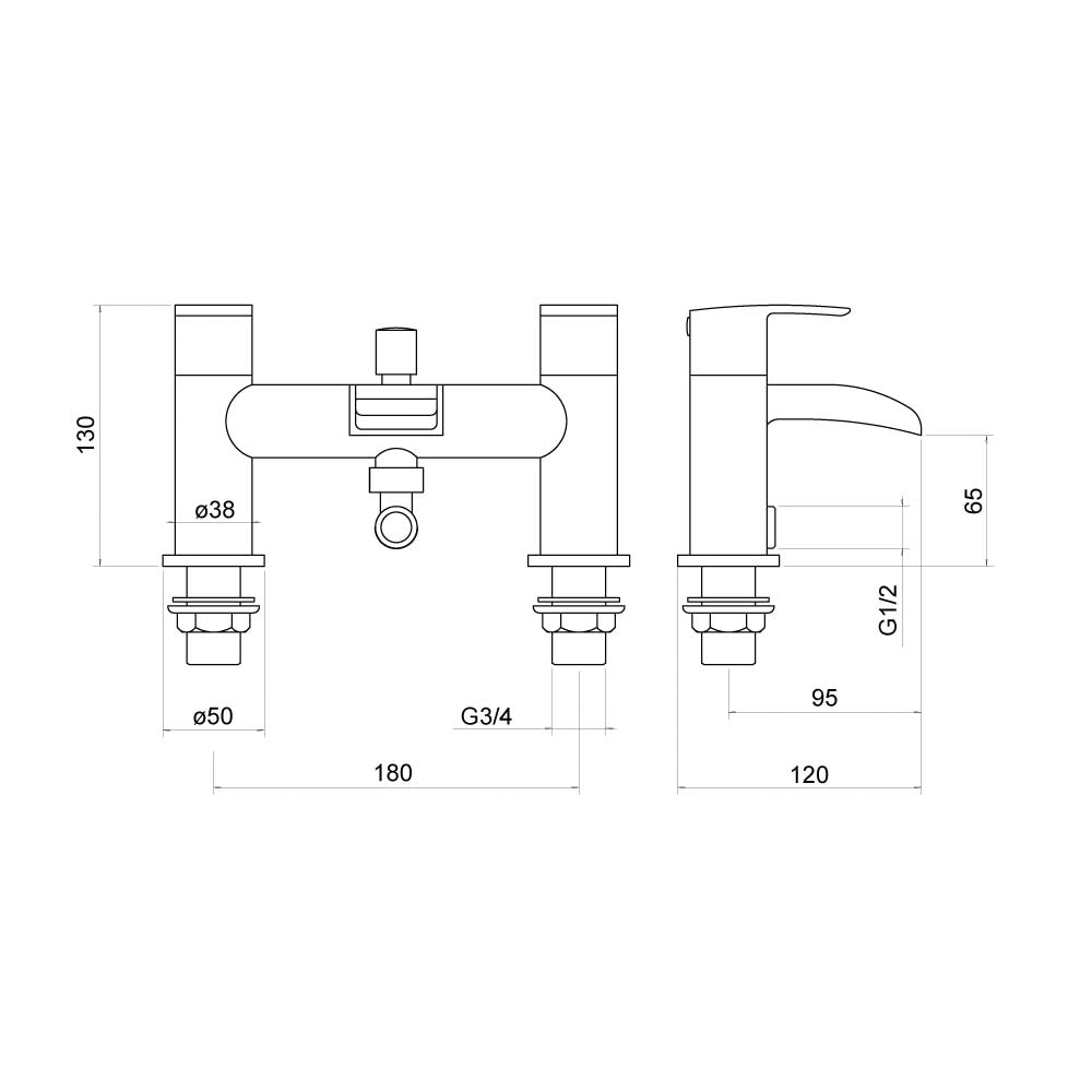 Avon Bath Shower Mixer with Shower Kit - By Voda Design