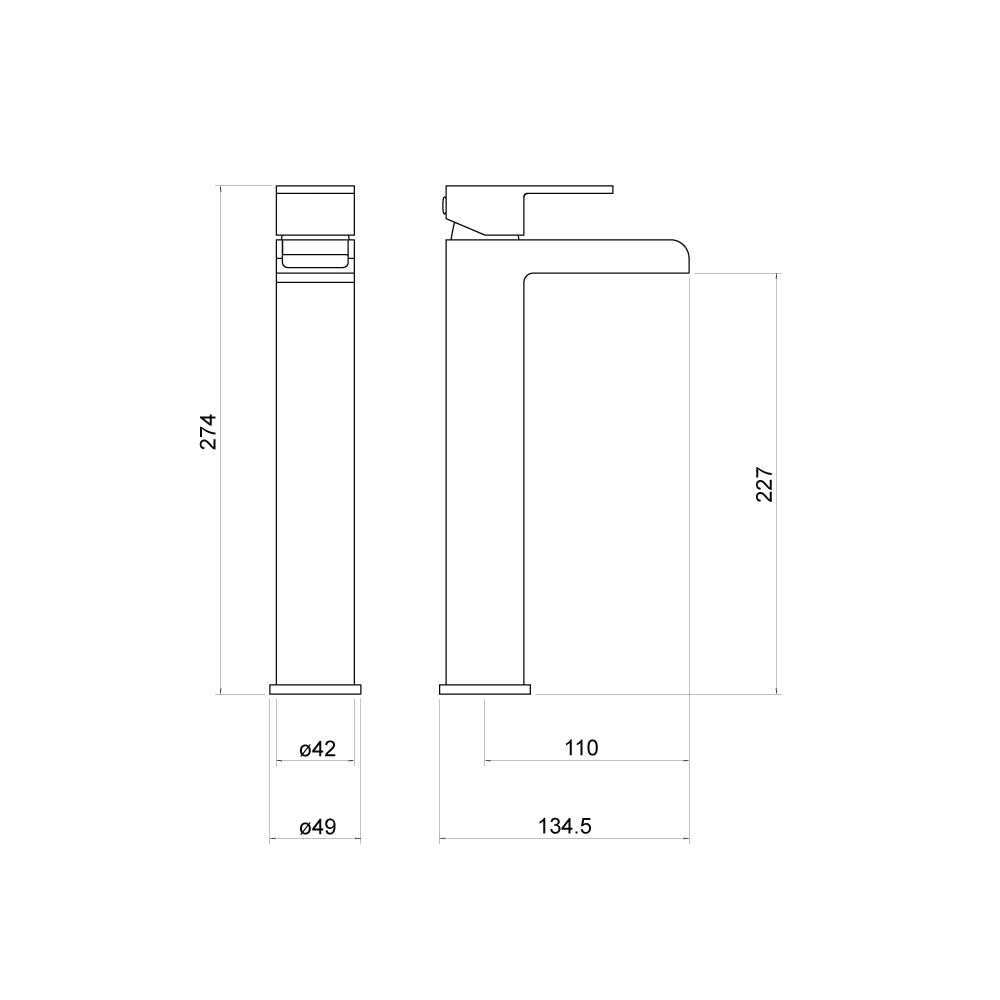 Eden Tall Mono Basin Mixer - By Voda Design