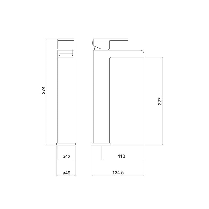 Eden Tall Mono Basin Mixer - By Voda Design