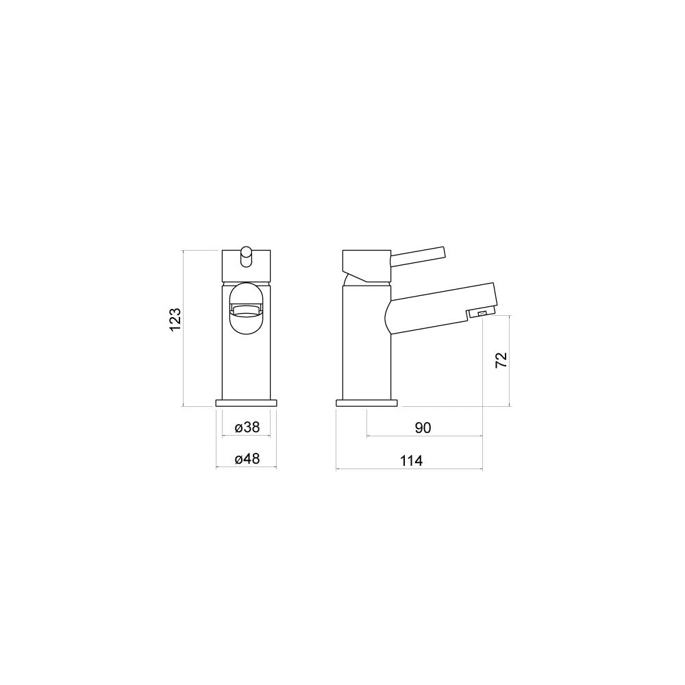 Solent Mini Mono Basin Mixer - By Voda Design