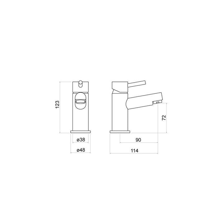 Solent Mini Mono Basin Mixer - By Voda Design