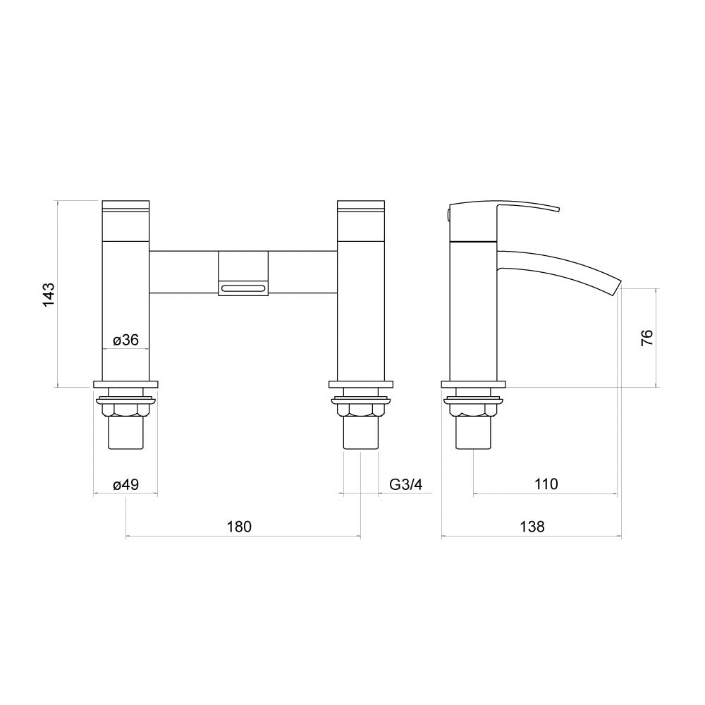 Irwell Bath Filler - By Voda Design