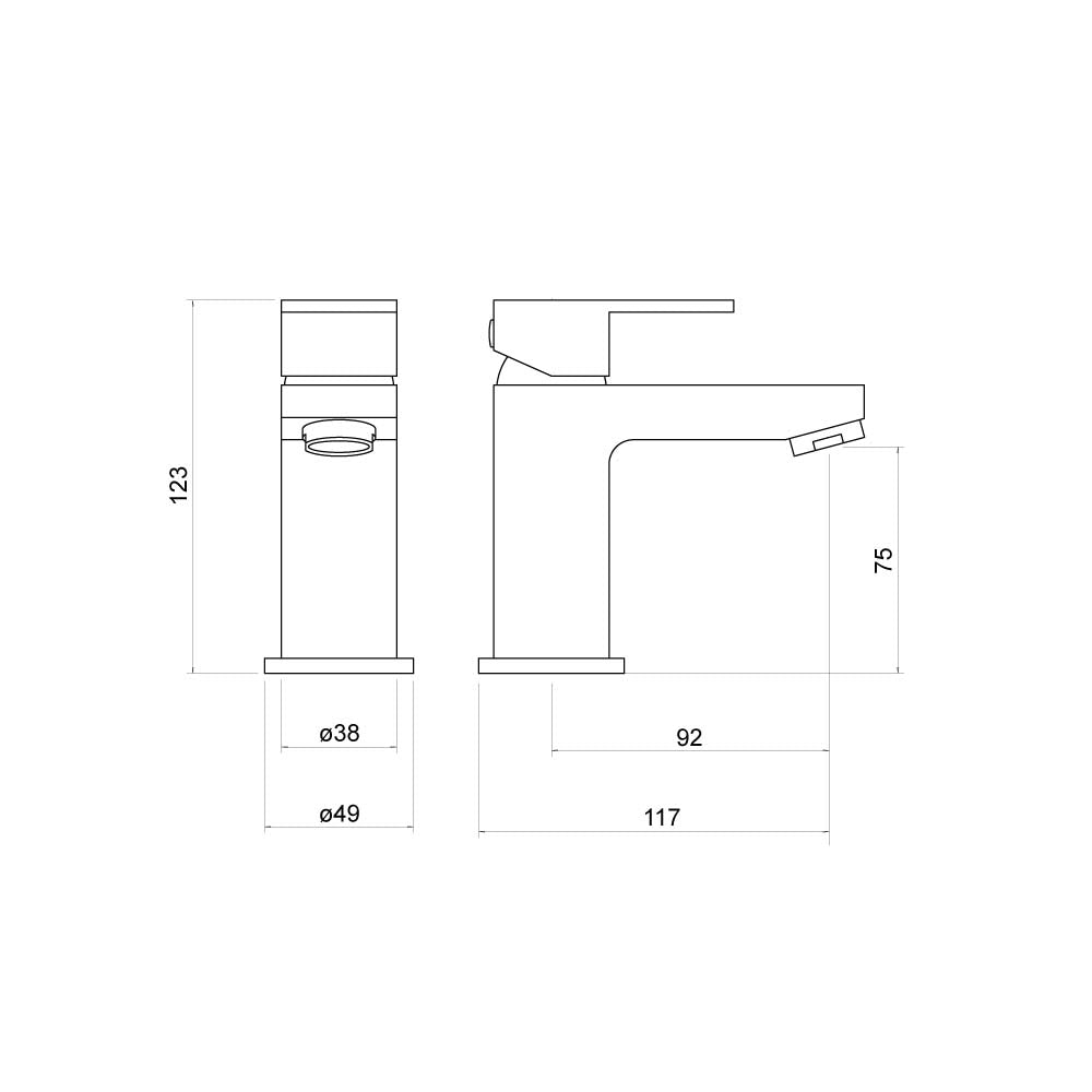 Douglas Black Mini Mono Basin Mixer - By Voda Design