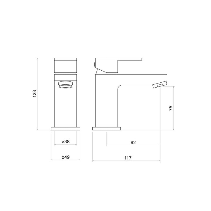 Douglas Black Mini Mono Basin Mixer - By Voda Design