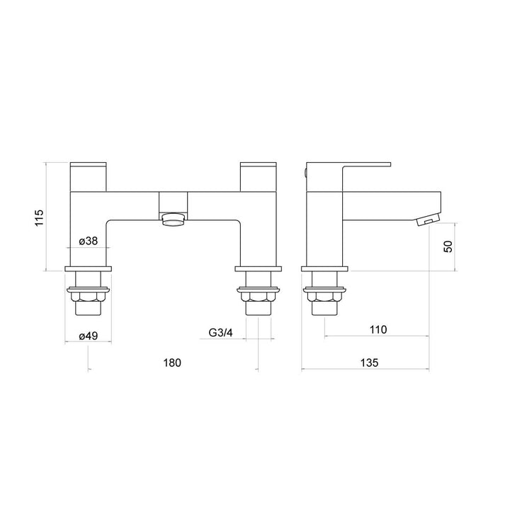 Douglas Black Bath Filler - By Voda Design
